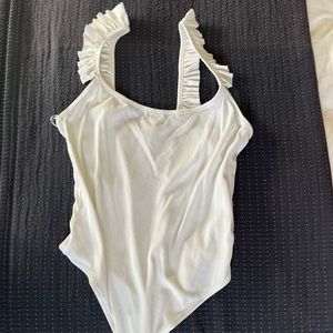 Zara white ruffled bodysuit